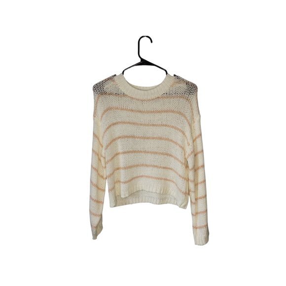 Le Lis Striped Knit Sweater Women’s Small – Pink White Lightweight Pullover Y2K - Picture 3 of 6